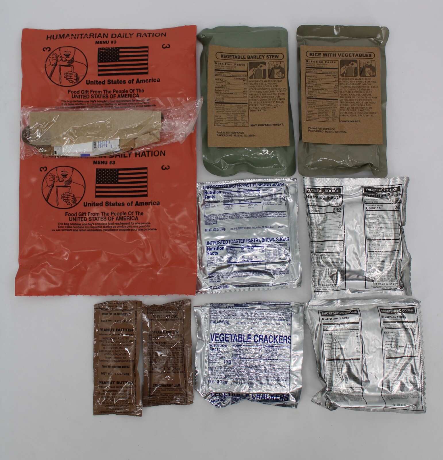 MRE Case - HUMANITARIAN DAILY RATION - RANDOM MENU - Date 10/2022