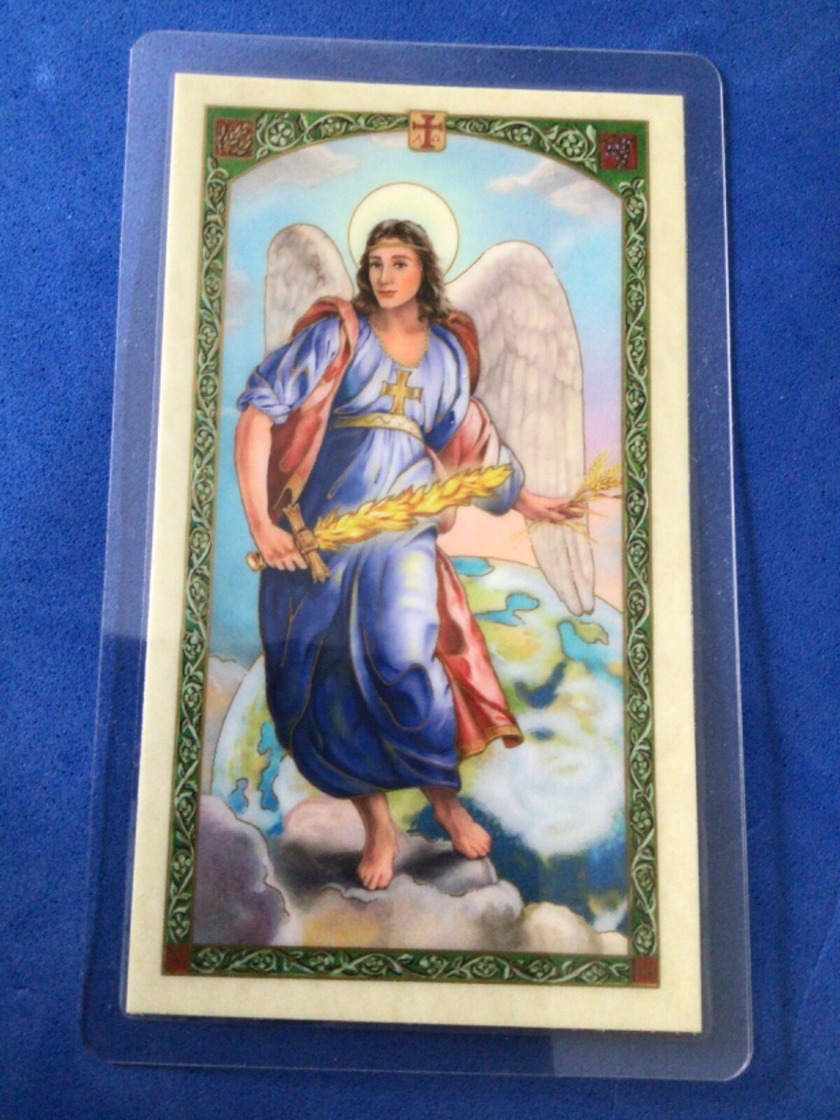 7 Archangels laminated HOLY CARDS Saint Michael Raphael Gabriel Uriel Barachiel