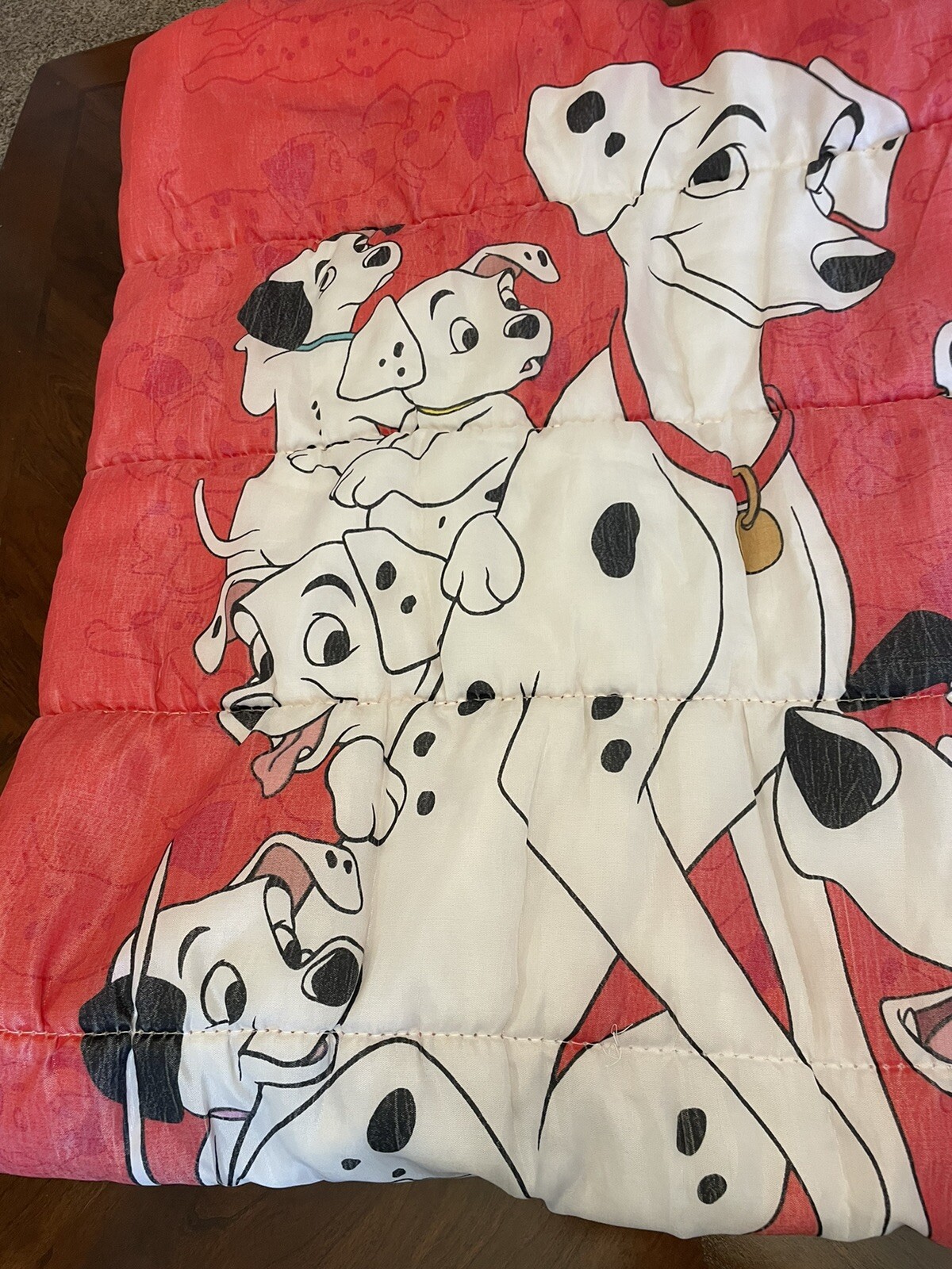 Vintage 90's Disney 101 Dalmatians Red Double Sided Youth Sleeping Bag Read