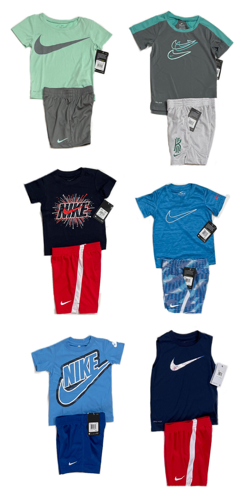 Nike Baby/Toddler Boy Short Sets, Regular or DRI-FIT, Sizes: 12M-24M & 2T-4T NWT