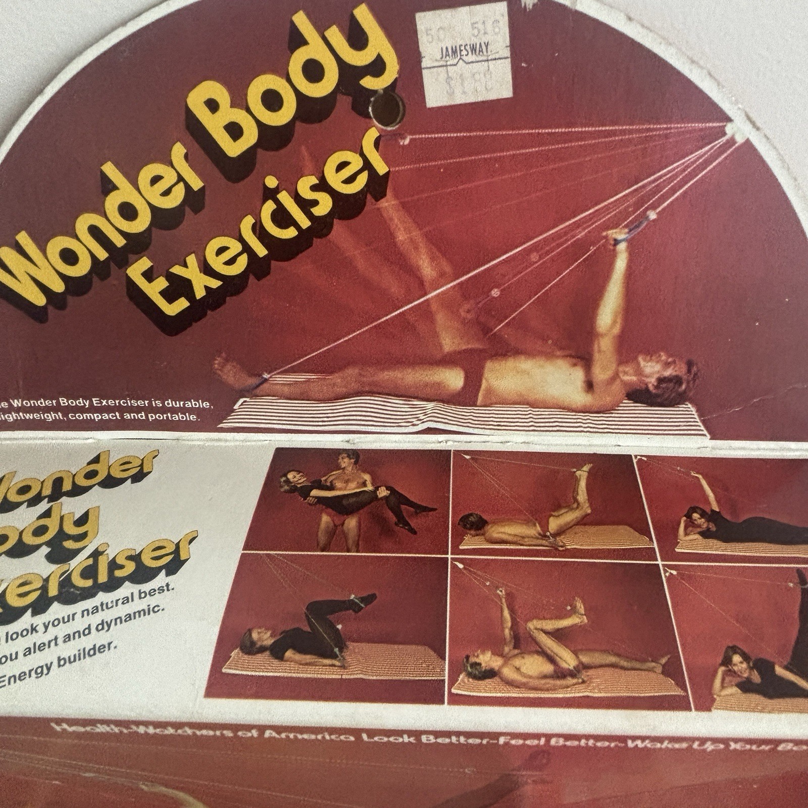 VTG Wonder Body Exerciser Retro 70s Fitness Rope Pulley Original Box Manual MCM