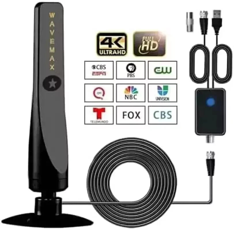 Wave Max Tv Antenna 2024, Wave Max Tv Antenna Signal Booster, Coverage up to 500