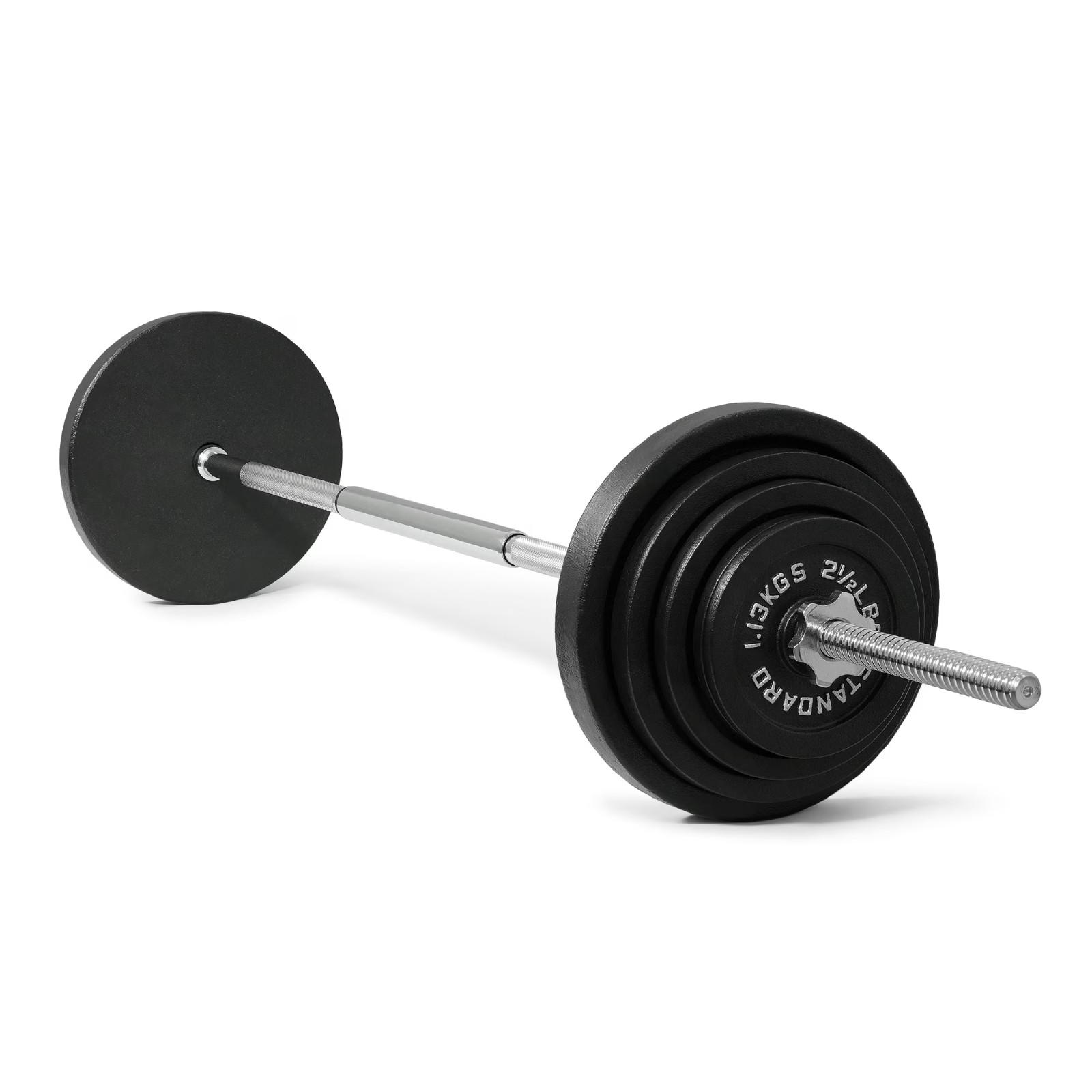 CAP 100lb Standard Cast Iron Weight Set with 3-Pc Bar