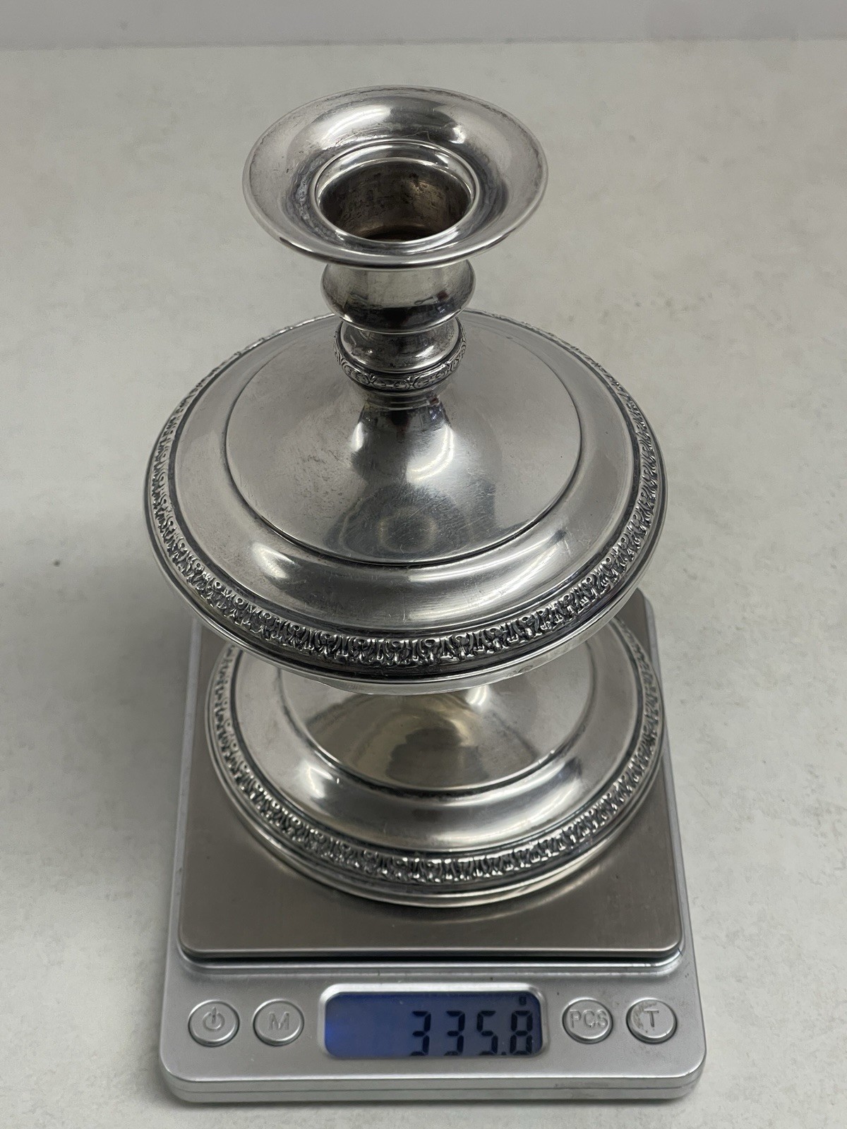 Webster Co Sterling Silver Candlestick Pair Vintage Weighted 335 Grams