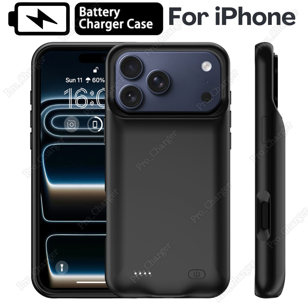 Battery Charger Case Power Bank Charging Cover For iPhone Air 17 16 15 14 13 12