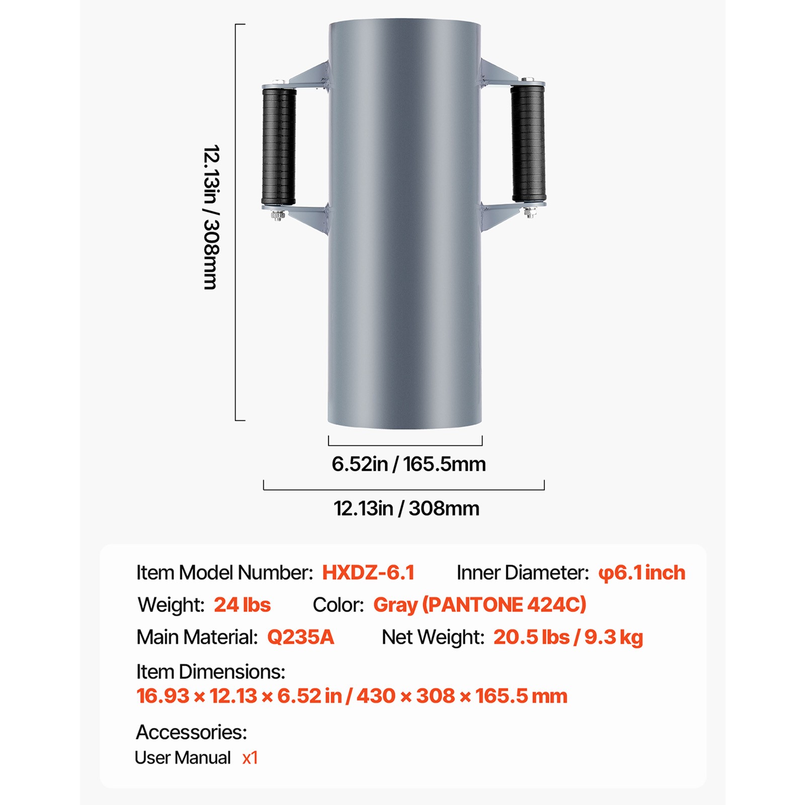 Uimoso Manual Fence Post Driver Heavy Duty T Post Rammer Farm Garden Yard