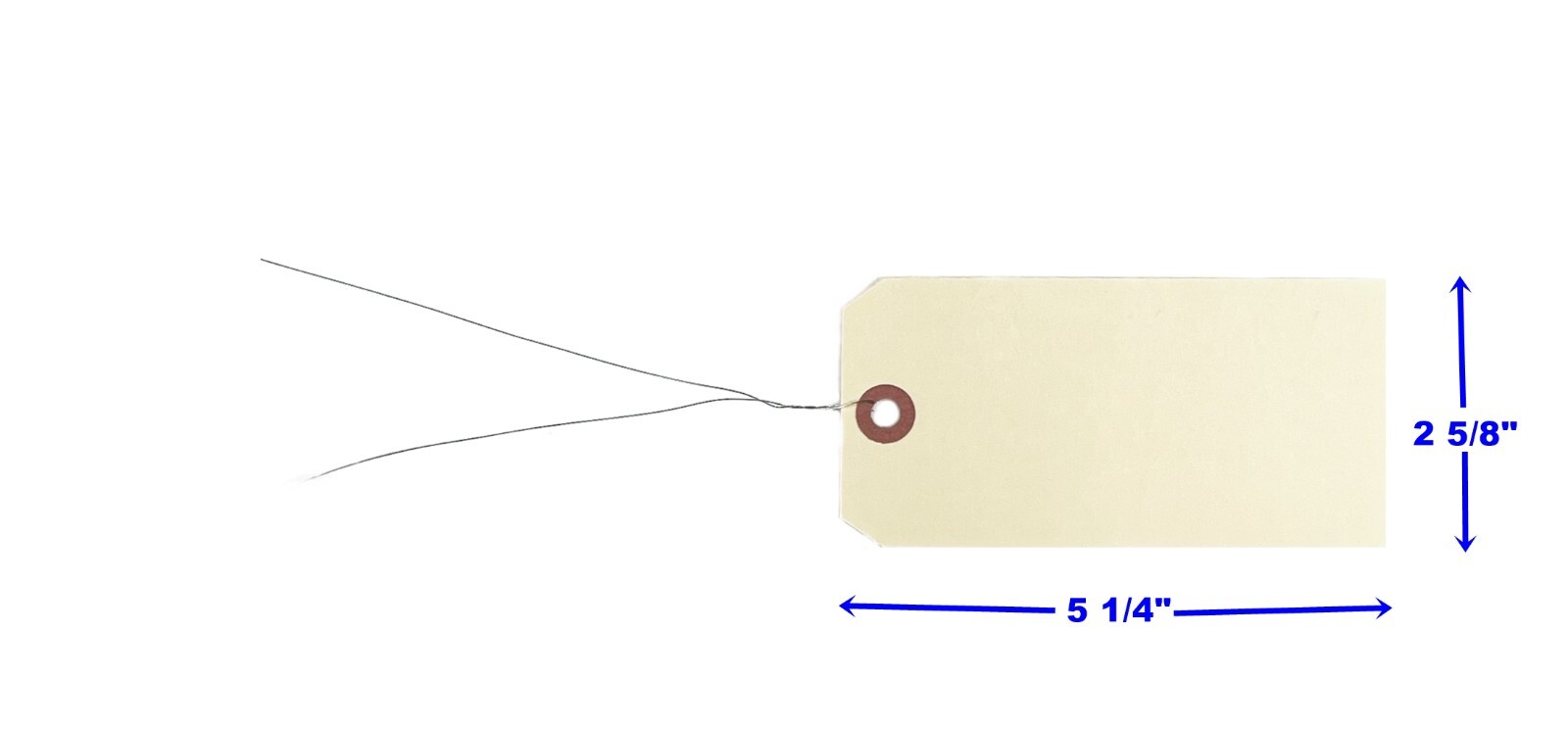 100 pcs 5 3/4" x 2 7/8" Size 7 Manila Large Pre-Wired Parts Price Tags with Wire