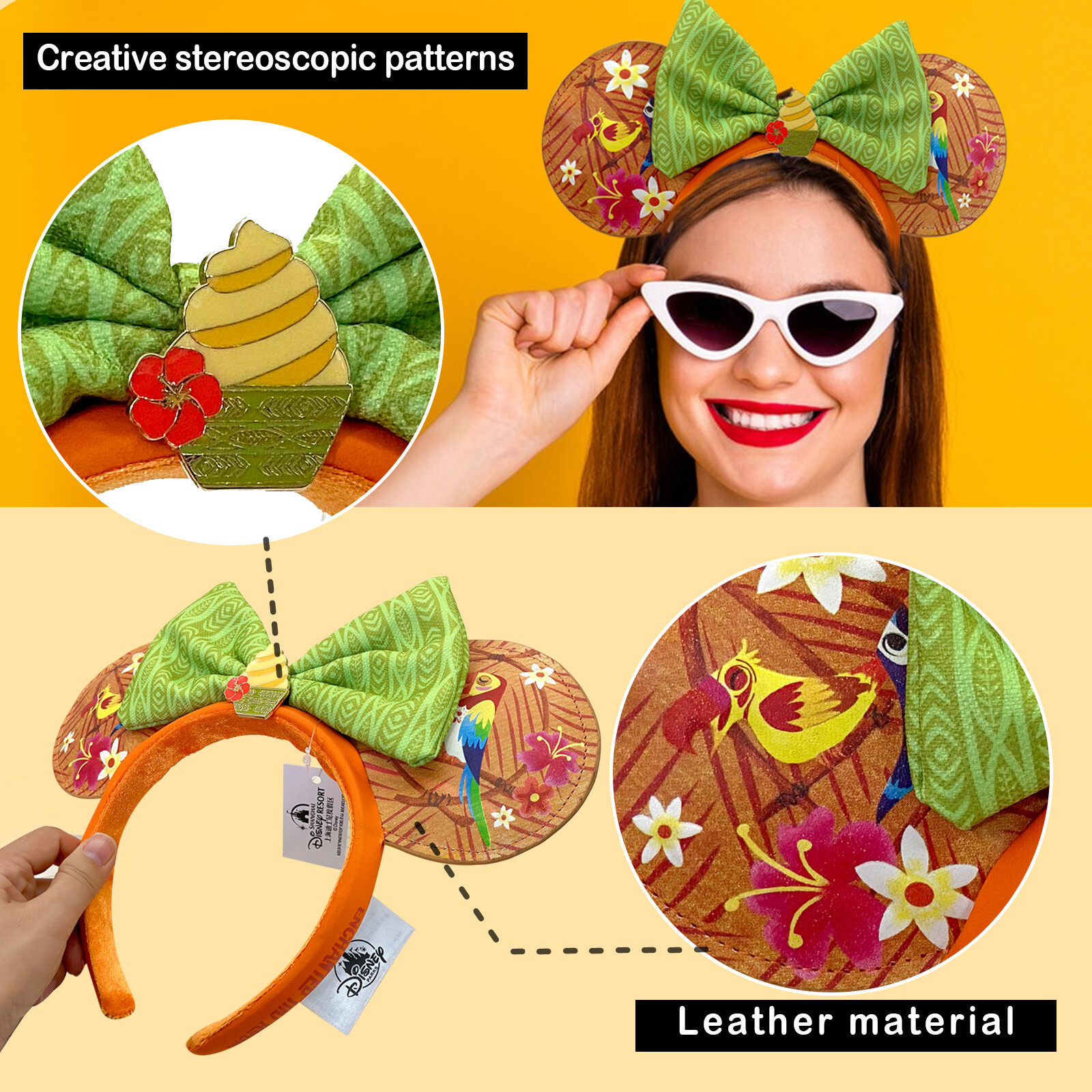 US Disney Parks WDW Enchanted Tiki Room Birds Dole Whip Minnie Ears Headband 🎉