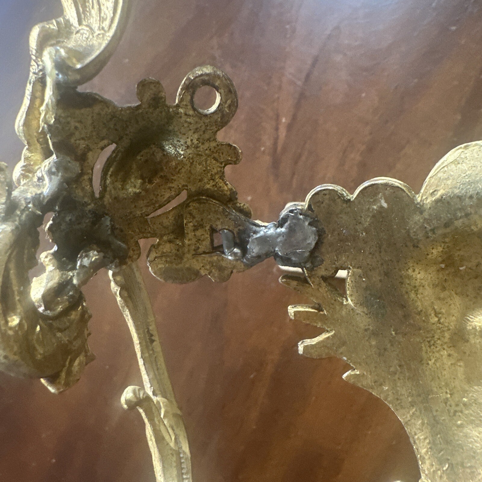 Vintage Brass Victorian Wine Holder Jesus Head