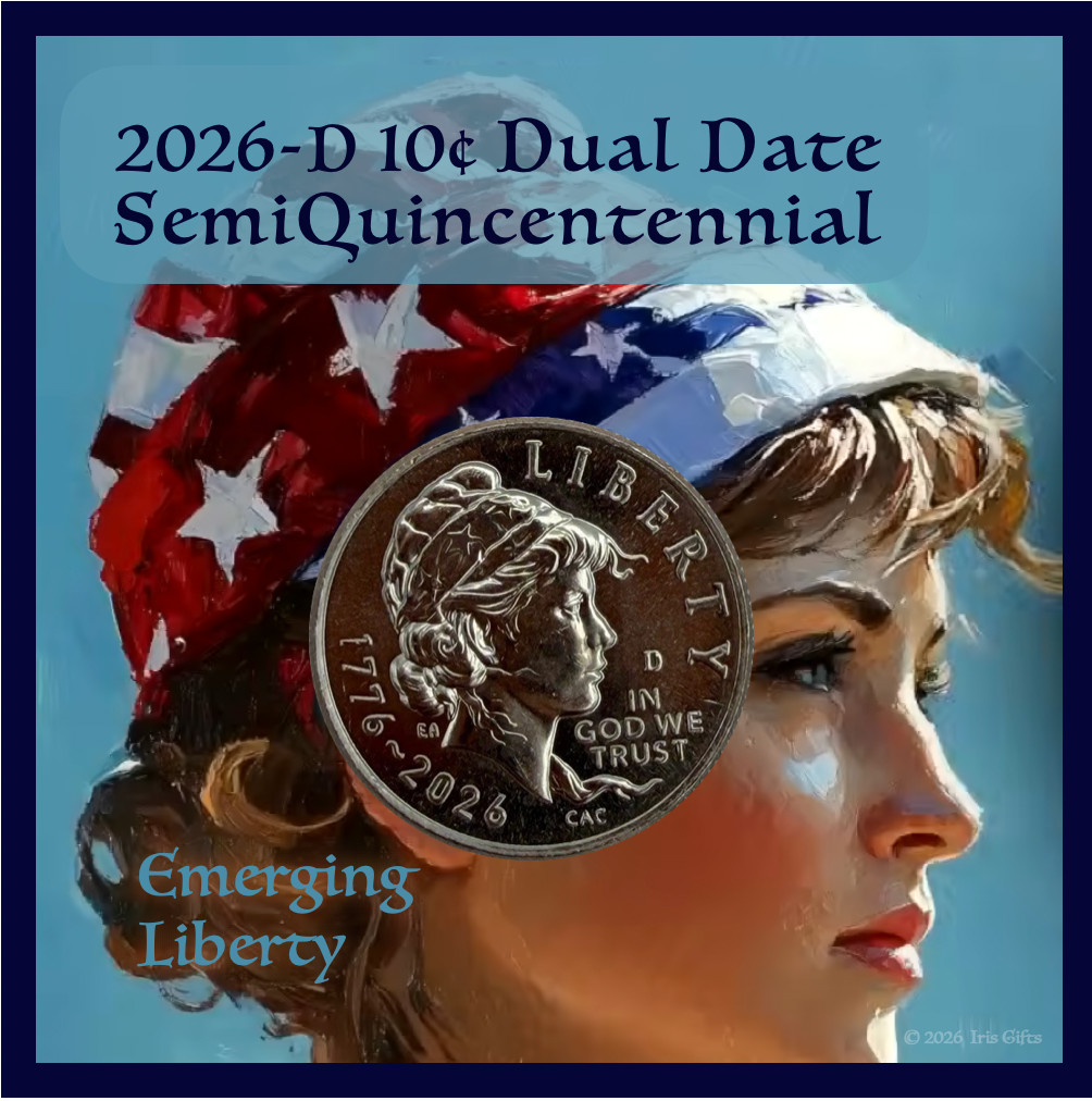 🆕2026-D SemiQ / Dual Date Dime / Emerging Liberty / Pic Card in Flip / Beauty🔥