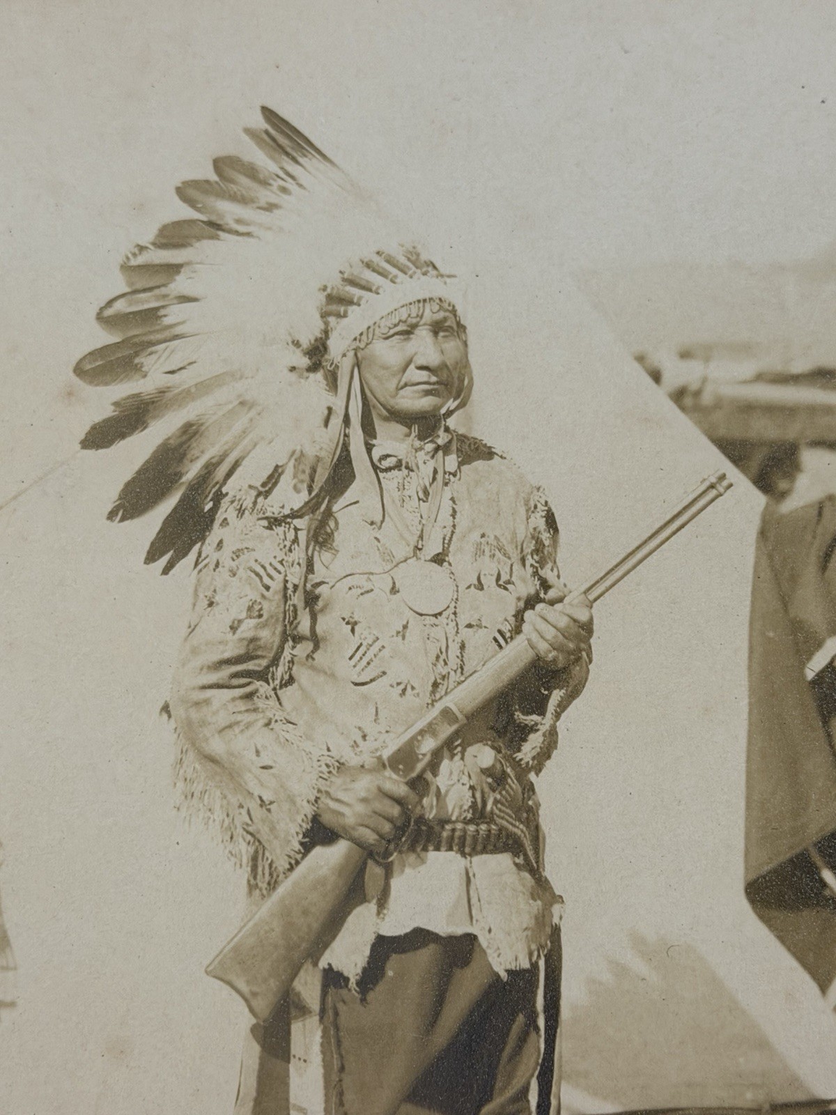 Vintage Native American Cabinet Photo Titled: "Lone Dog"; Early 20th Century