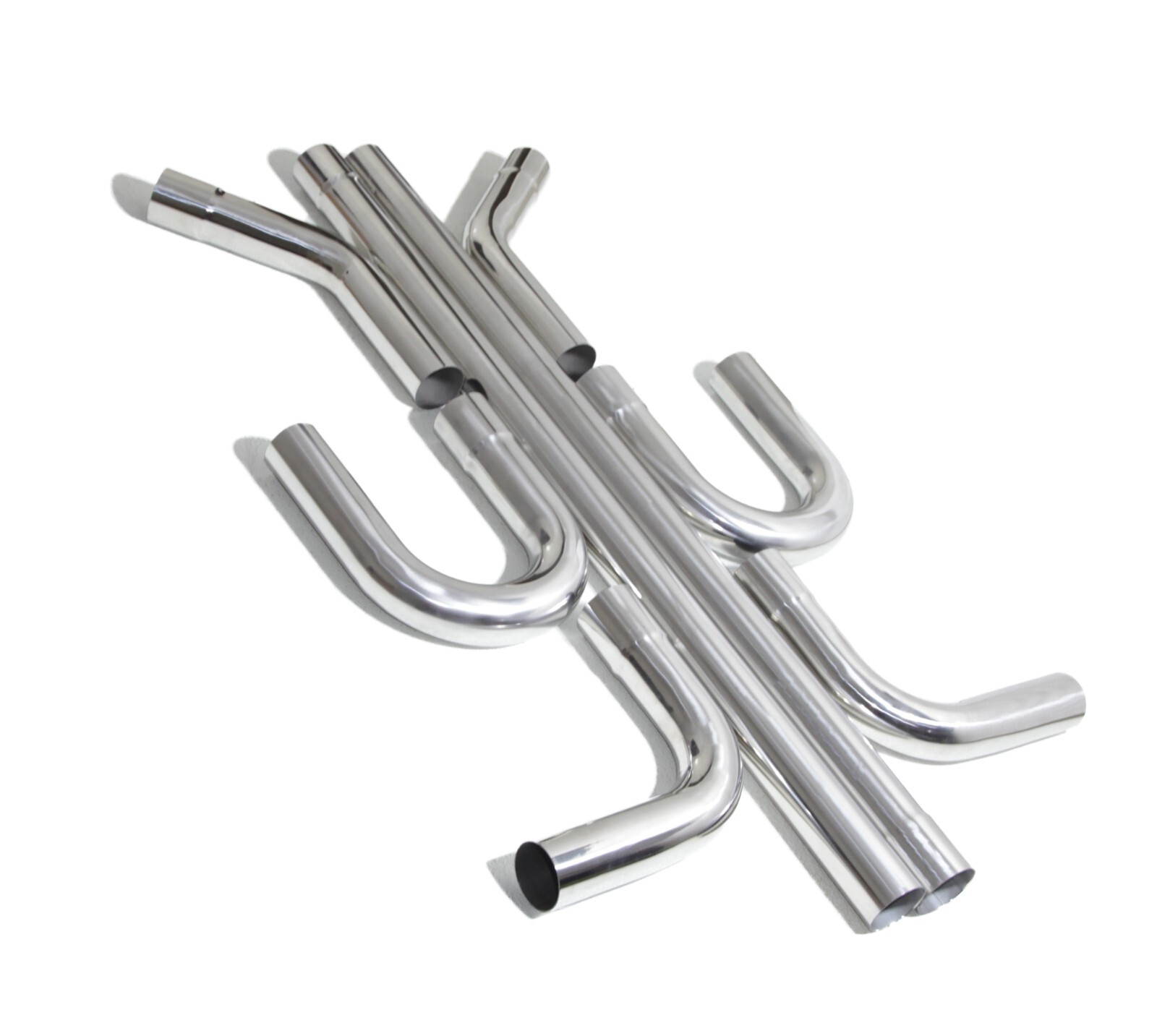 SS Straight+45DEG+90DEG+U Bend DIY Custom Mandrel Exhaust 8PC 2.5" OD Pipe Kit