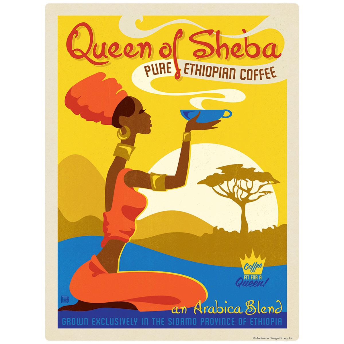 Queen of Sheba Coffee Decal 26 x 34 Peel and Stick Kitchen Decor