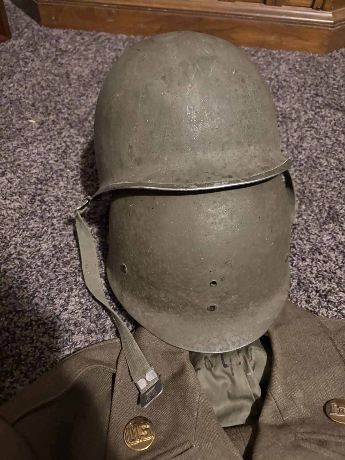 Korean War Grouping Helmet Jacket Wounded Laundry Possible ID Researchable