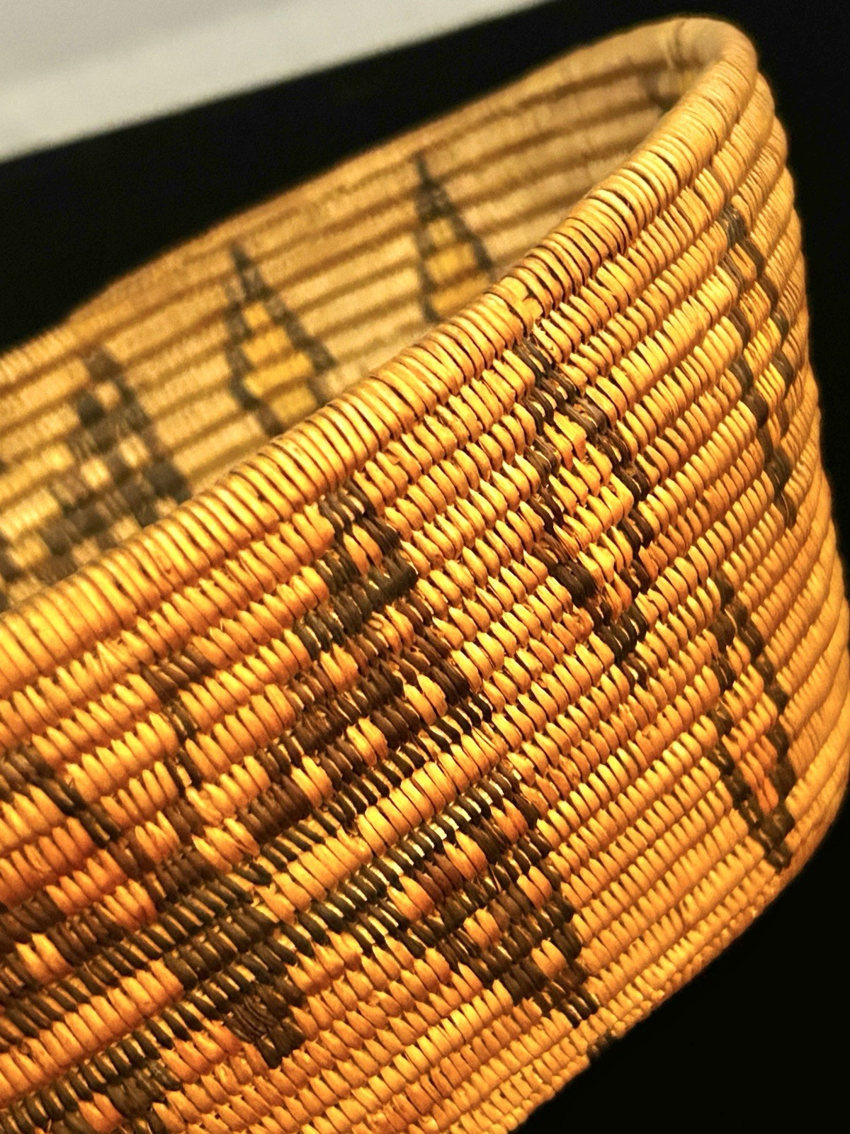 Rare Panamint California Native Basket Butterfly Diamond Zig Zag Polychrome