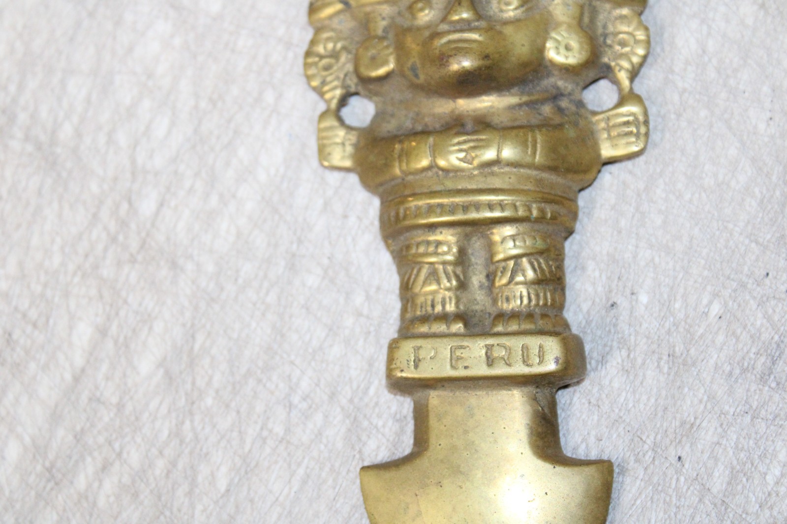 Vintage Peruvian Tumi Brass Wall Hanging Good Luck Charm 6 5/8''