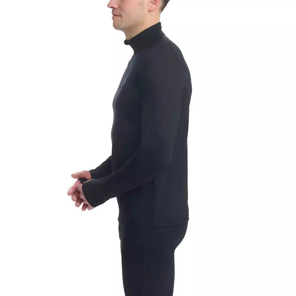 Paradox Men's 1/4 Zip Merino Blend Performance Base Layer Top, Black