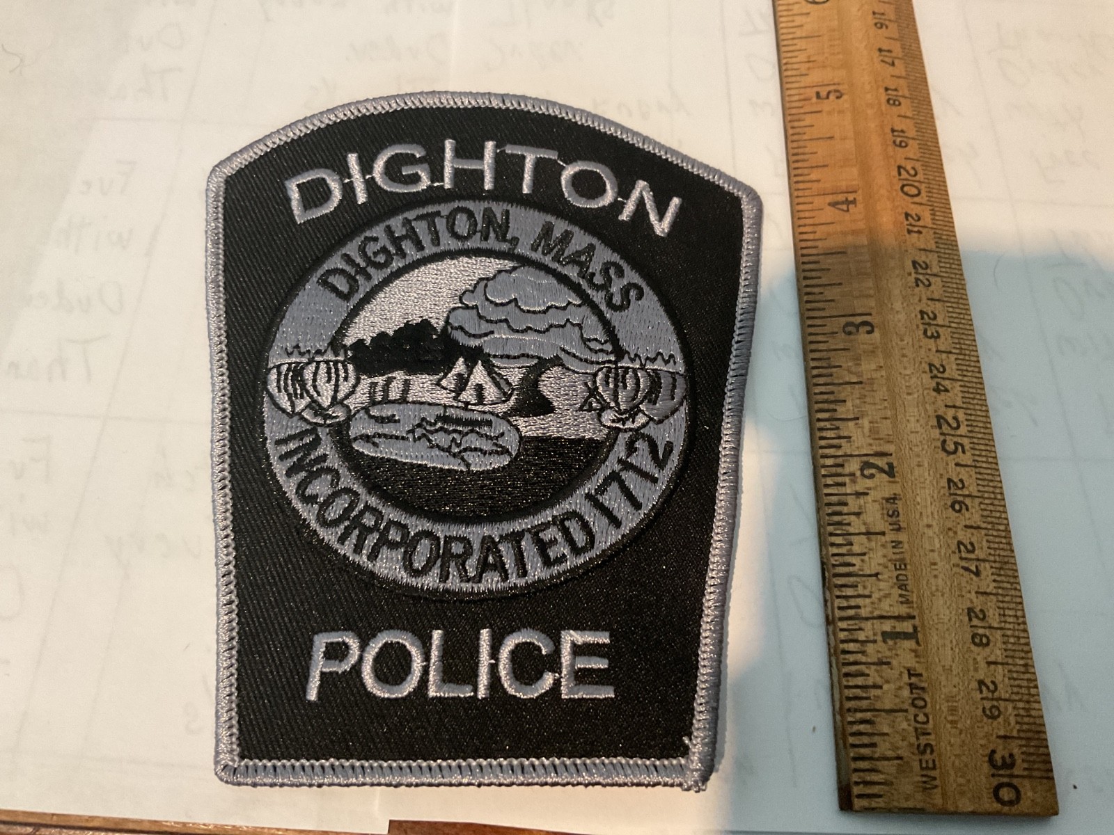 Dighton Police Massachusetts collectable Patch Set 4 pieces full Size New