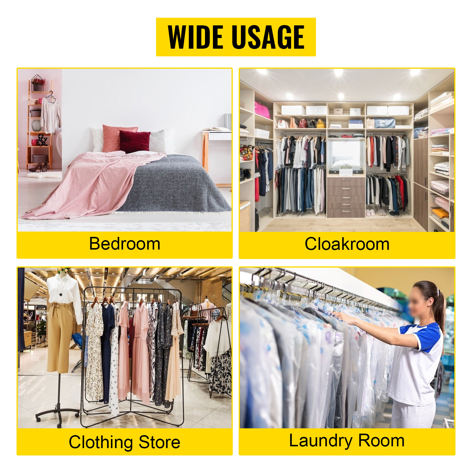 VEVOR 71in Garment Rack Z-Truck 300lbs Heavy-Duty Collapsible Clothing Stand