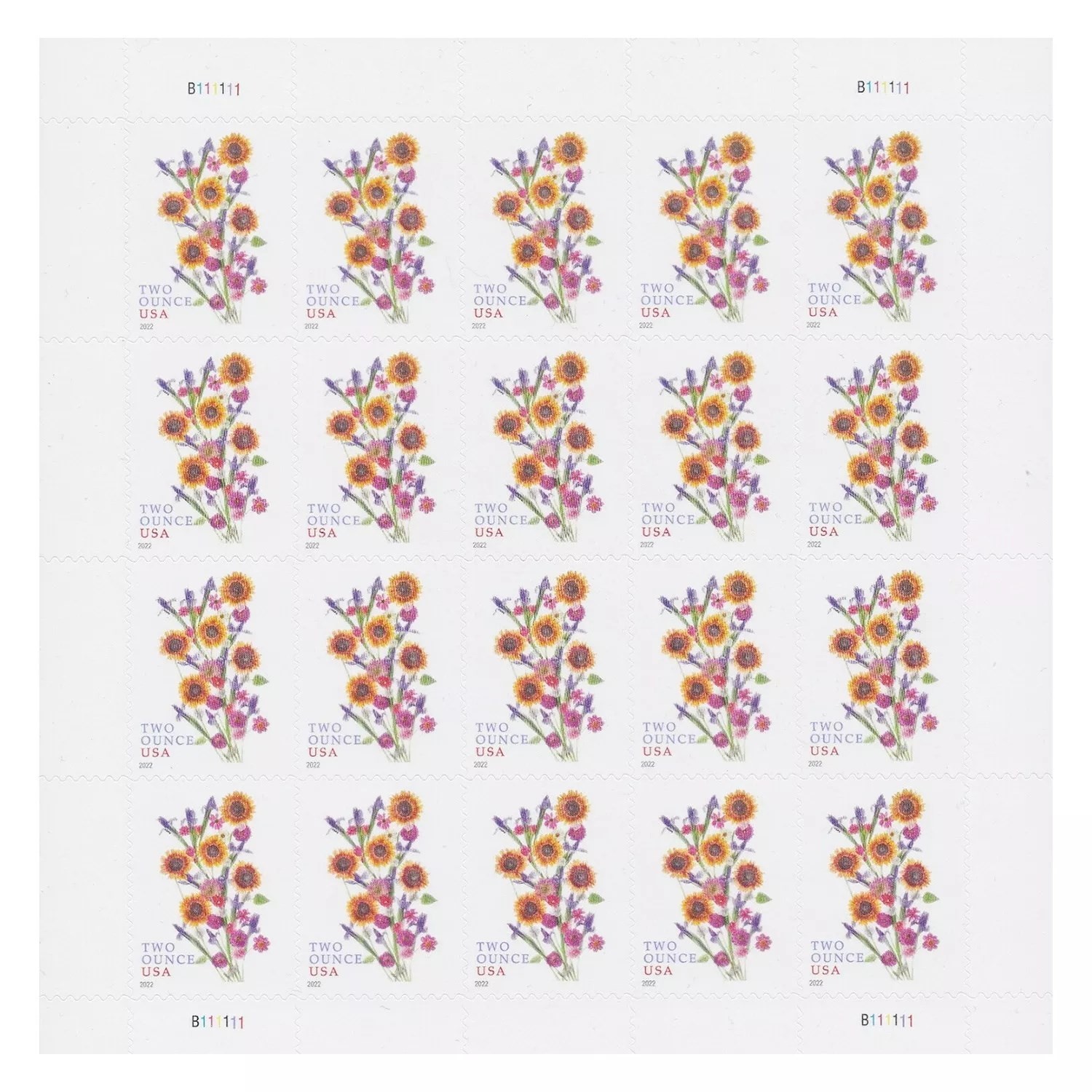 2022 Wedding Sunflower Bouquet  2 Ounce Postage First-Class USPS Forever Stamps