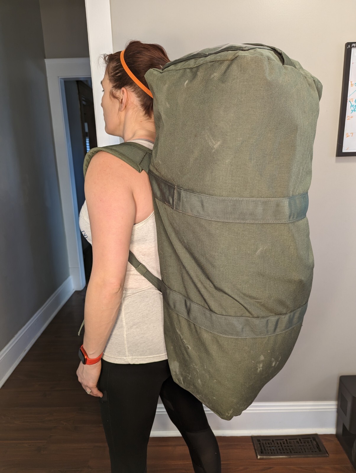 Improved Duffel Bag Green Good US Military Zipper Deployment Flight Travel USGI