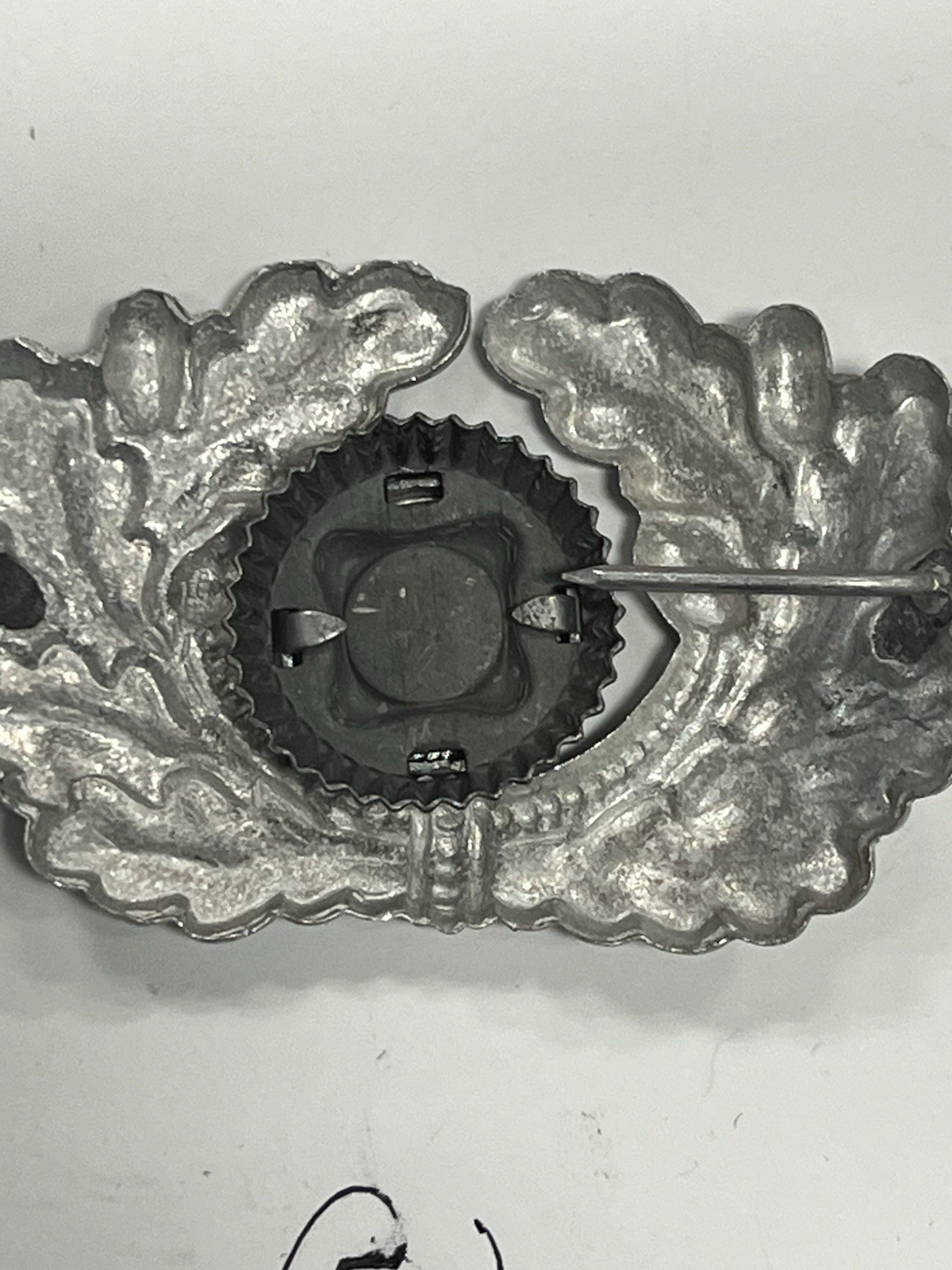 Original WW2 German Visor Cap Hat COCKADE Badge Wreath Officer Insignia Pin