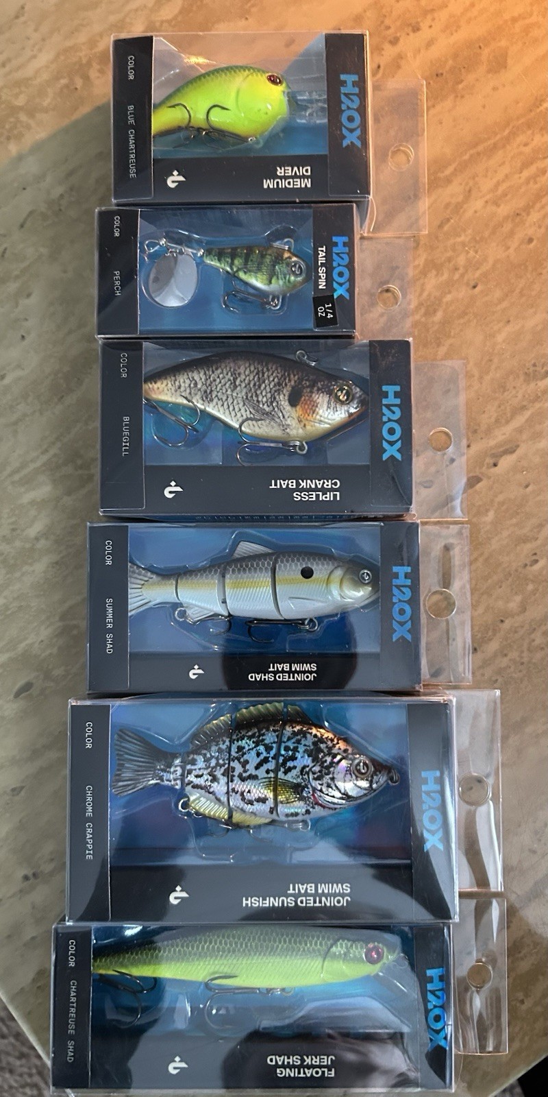 Lot of 6 H2.OX Lures New In Box Crank ,Jerk Shad And Swim Baits