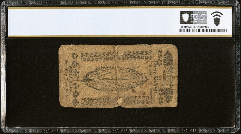 1759 NEW JERSEY Colonial Currency American Revolution RARE Bank Note NJ-130 PCGS