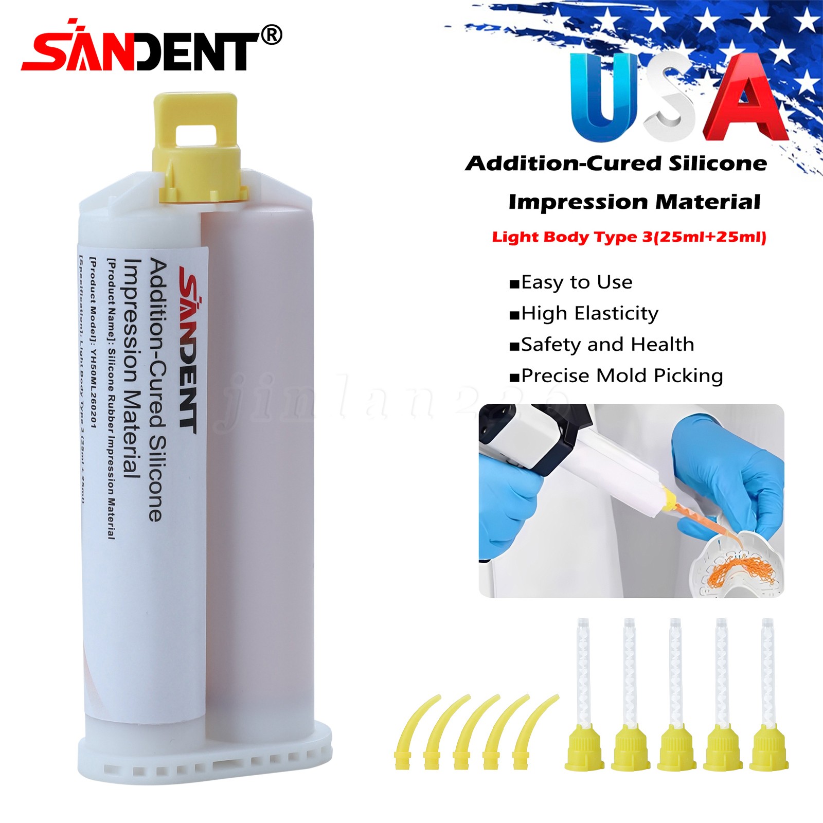 Dental Silicone Impression Material Putty Base+Catalyst+Light Body