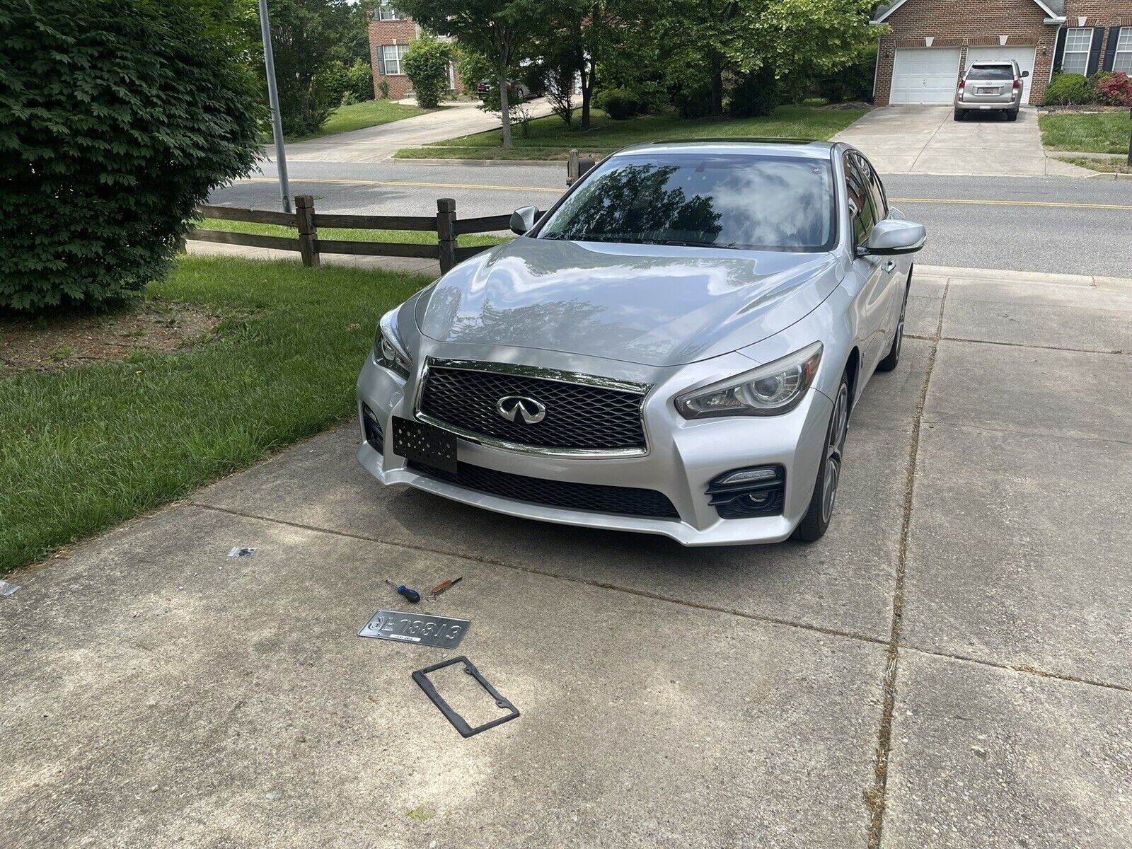 Bumper Tow Hook License Plate Mount Bracket Kit For INFINITI Q50 2014-2024 New