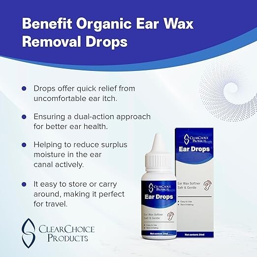 Organic Ear Wax Removal Drops for Clogged Ears Earwax Removal Liquid Remedy