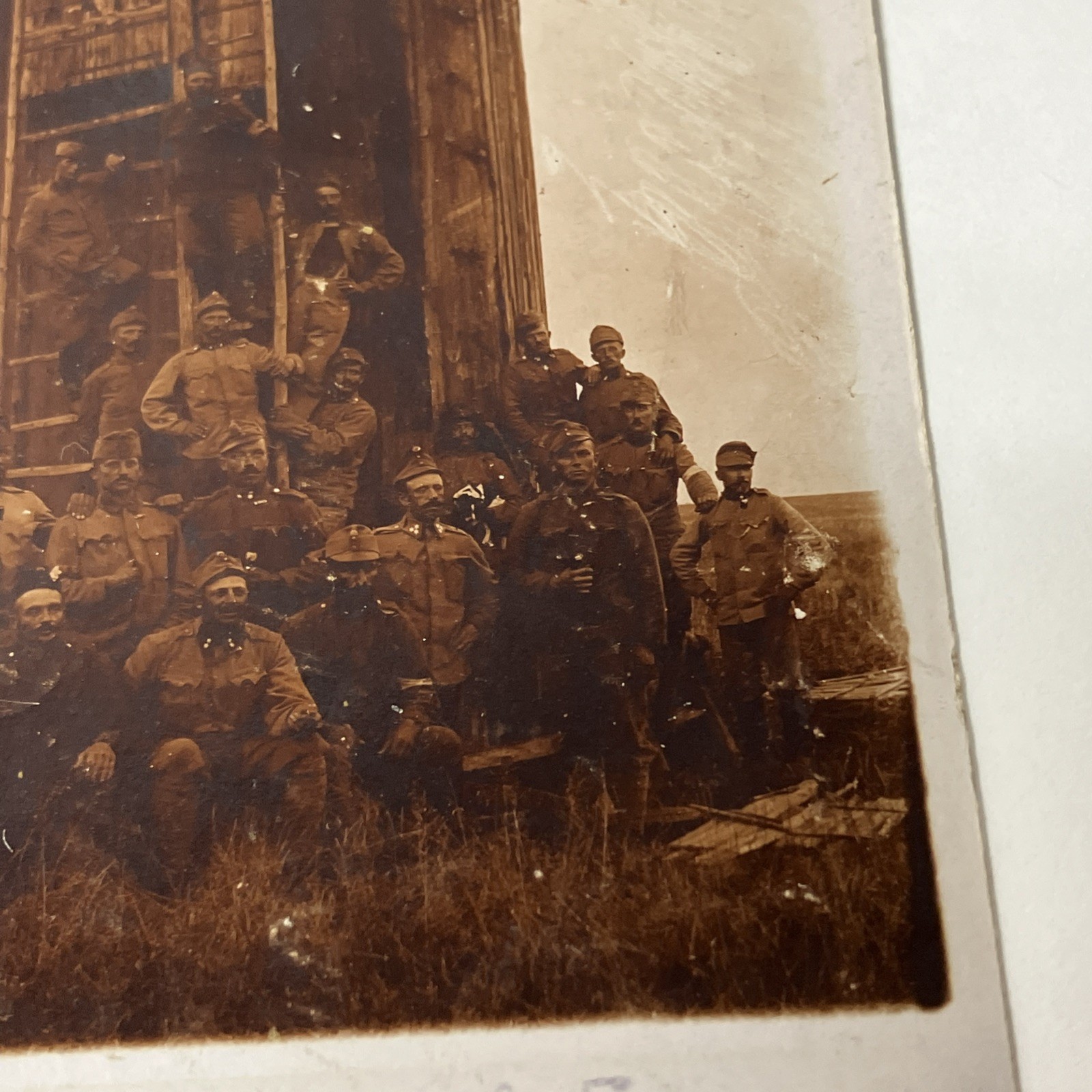 World War I WWI RPPC Photo Postcard Military Soldiers Windmill
