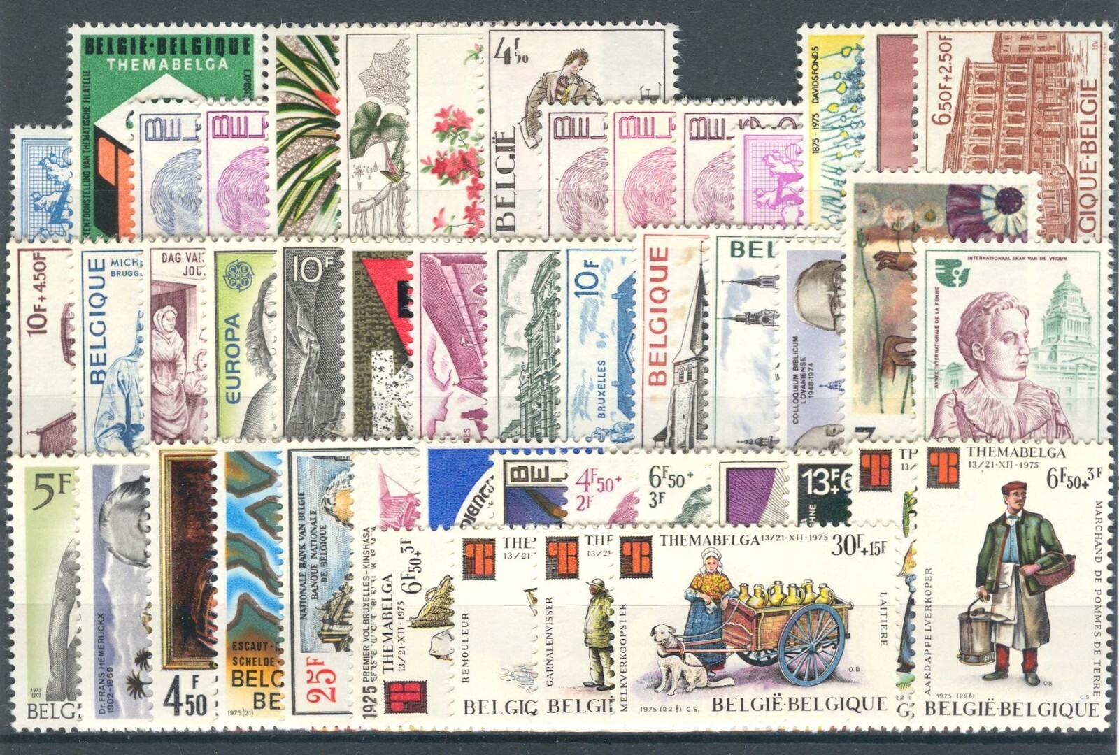BE - BELGIUM 1975 complete year set  MNH
