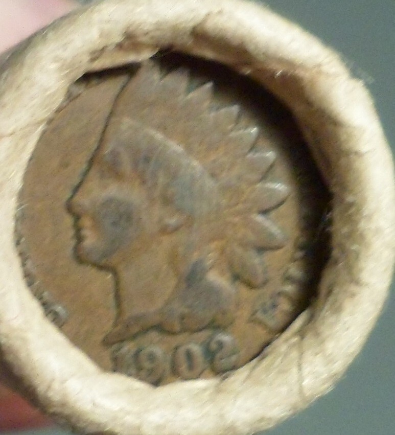 Vintage Penny Roll Mix Small Cents Indian Head Both End San Francisco Wrap Rare!
