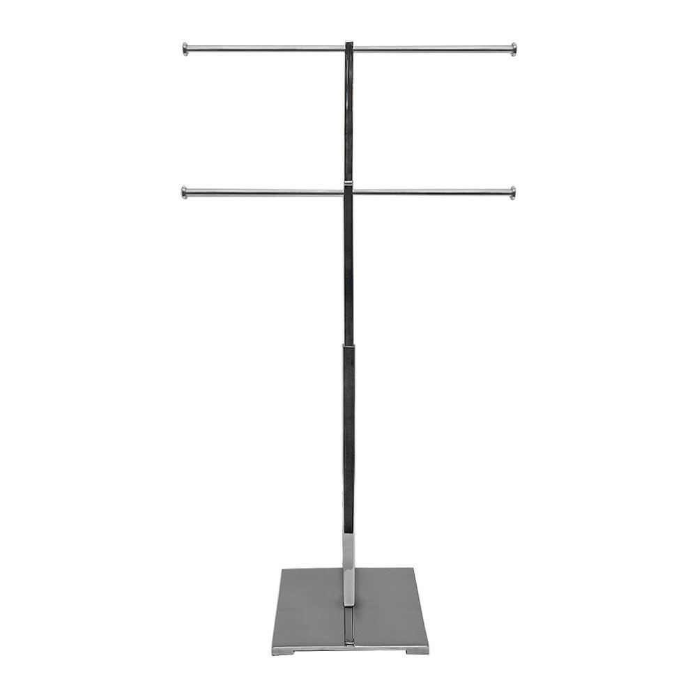 Chrome Adjustable 2 Tier Jewelry Stand Retail Store Display Fixture