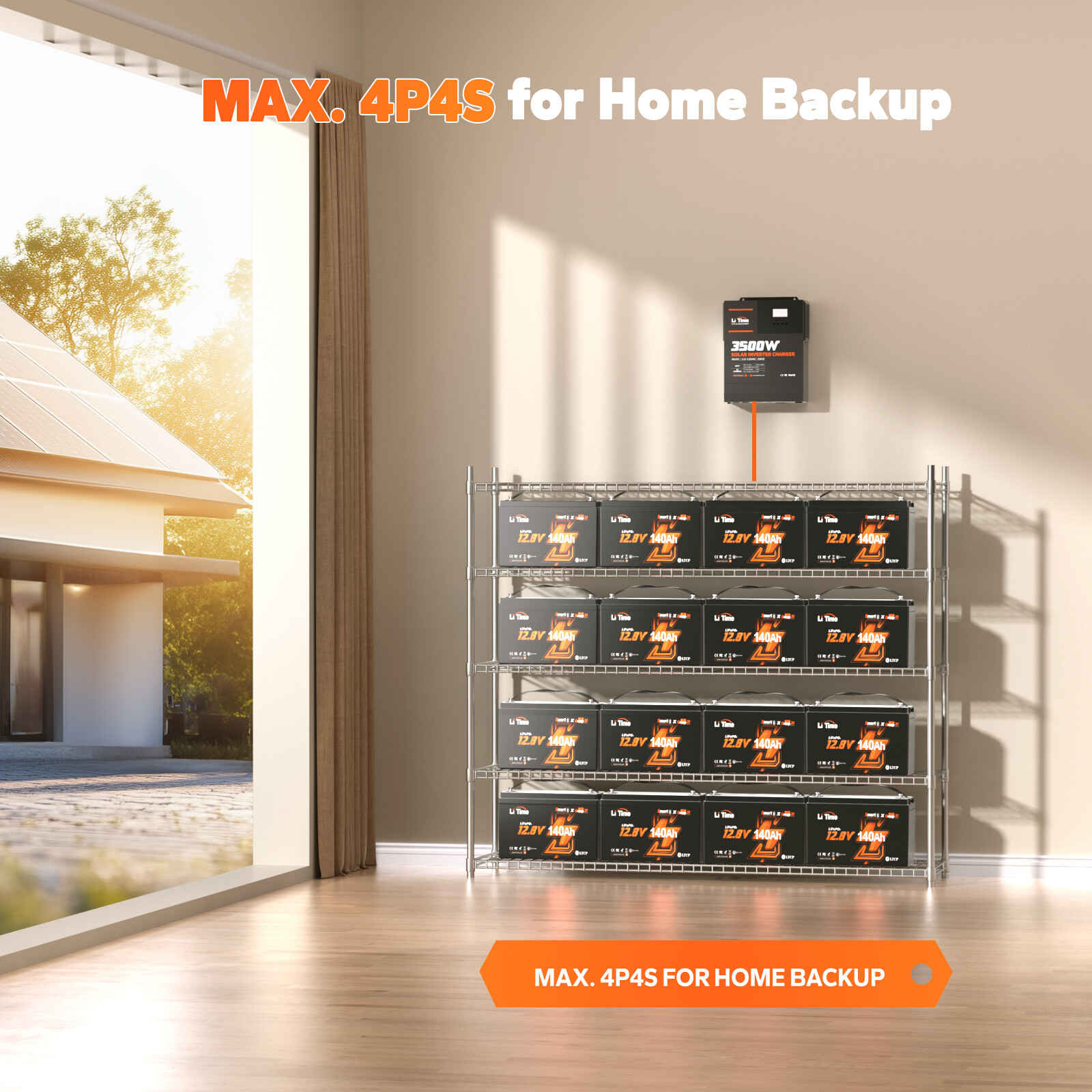 LiTime 12V 140Ah Bluetooth Group31 LiFePO4 Lithium Battery 1920W For RV Marine