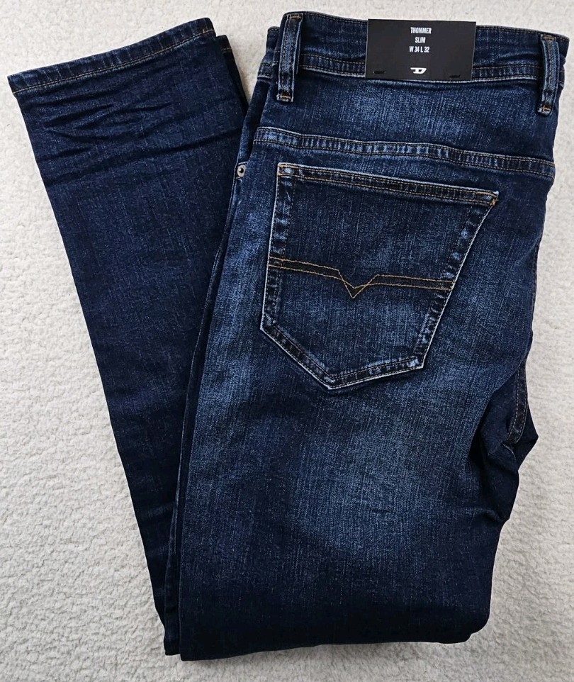 Diesel Thommer-R Slim Fit Jeans Mens 34x32 Mid Blue Denim RB062 MSRP$250