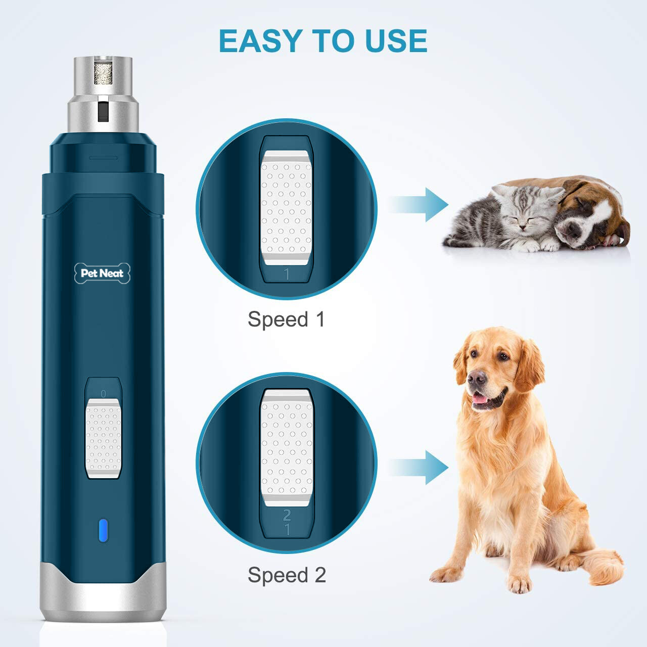 Electric Dog Nail Grinder Pet Trimmer USB Charge Clipper Professional Wholesale