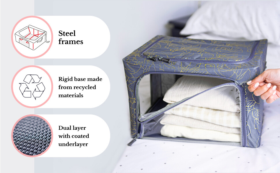 Periea Beau Clothes Storage Bag Steel Frame Underbed Box
