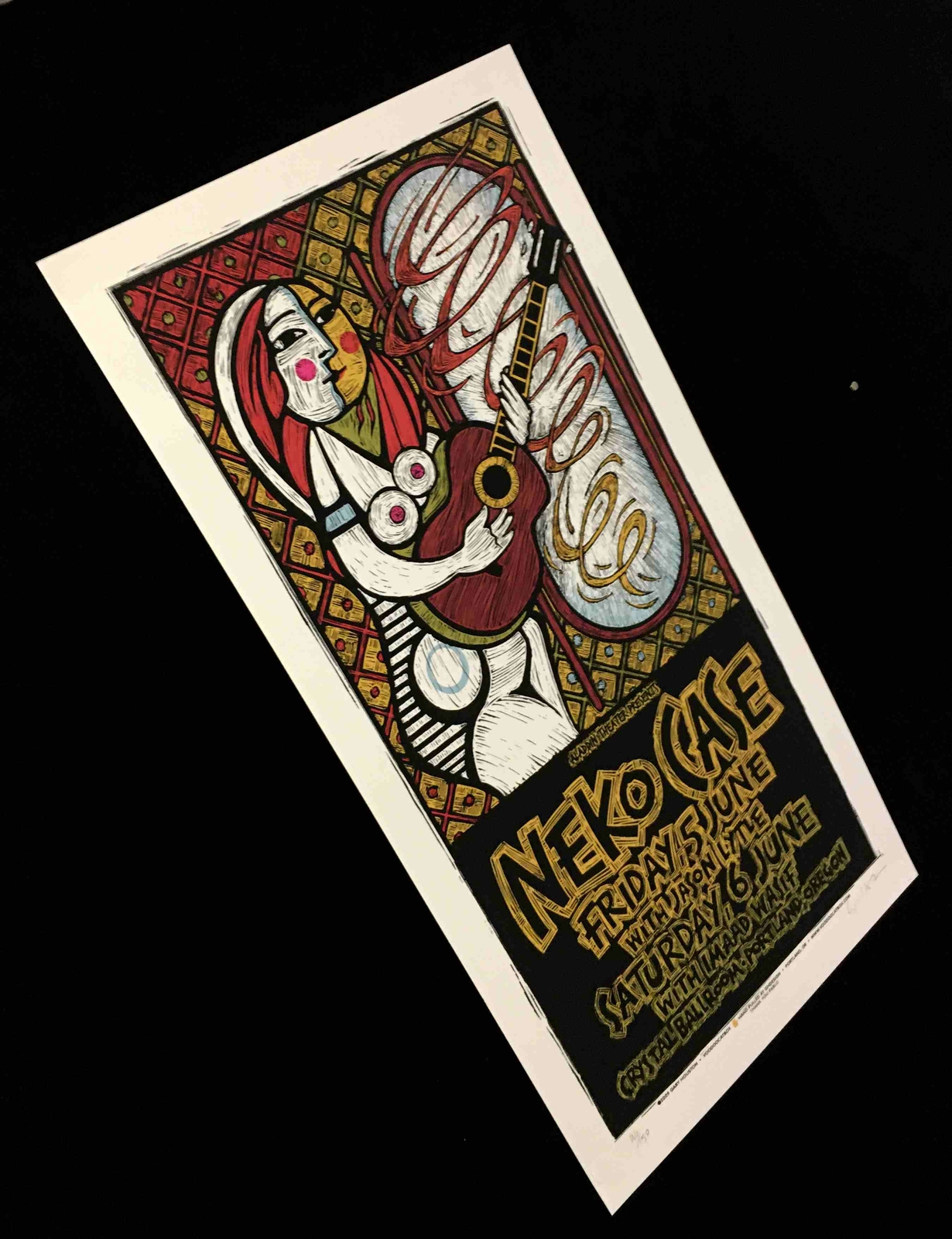 Neko Case Poster Jason Lytle Crystal Ballroom 2009 Hand-Signed by Gary Houston