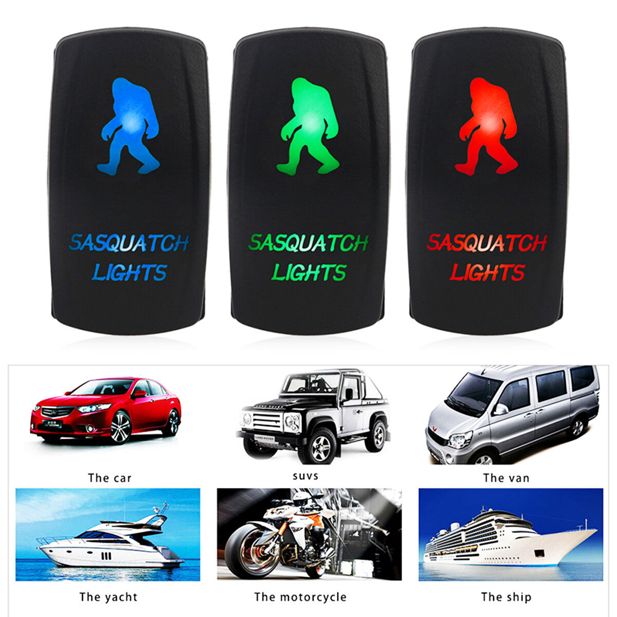 Blue/Red/Green Light Control Rocker Toggle Switch For ATV UTV ARB Carling Truck