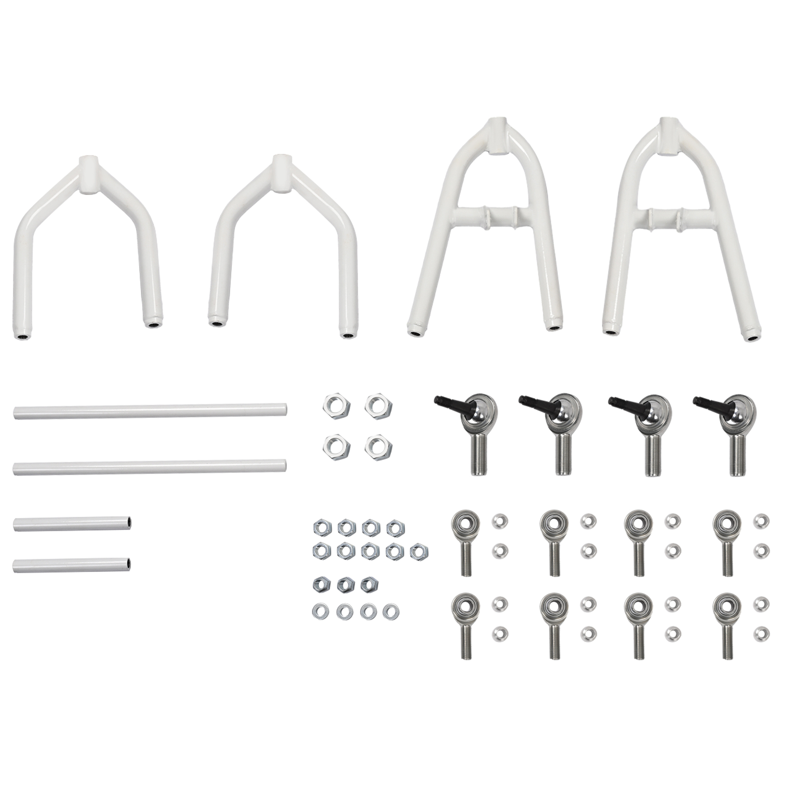 Front Control A-Arms +2+1 For Yamaha Banshee 350 YFZ 350 1987-2006 White+Silvery