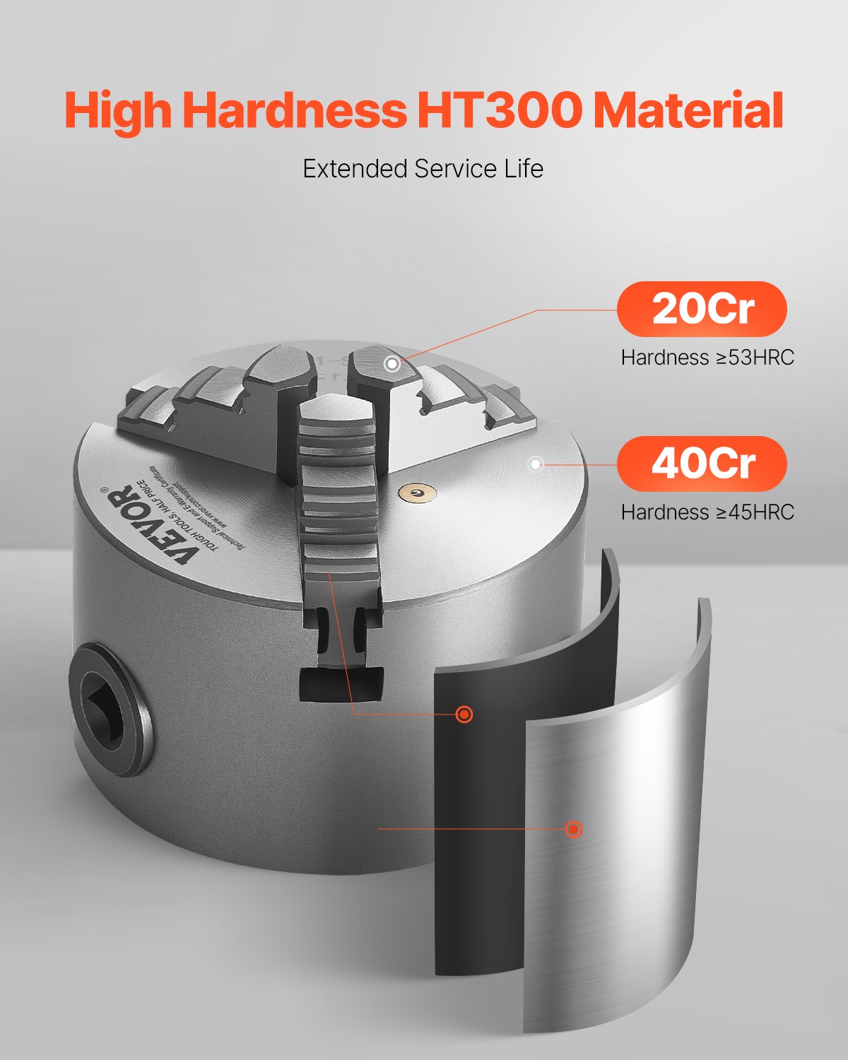 VEVOR 3 Inch 3-Jaw Self-Centering Lathe Chuck for Drilling Milling Machine 3D