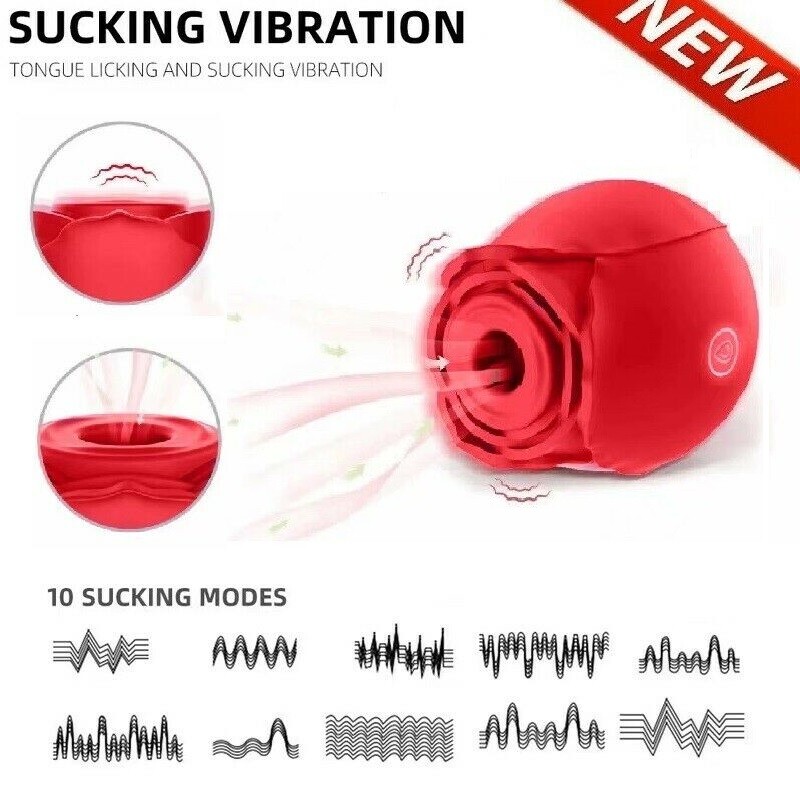 10-speed Rose Vibrator G-spot Dildo Clitoral Sucking For Women Sex Toys