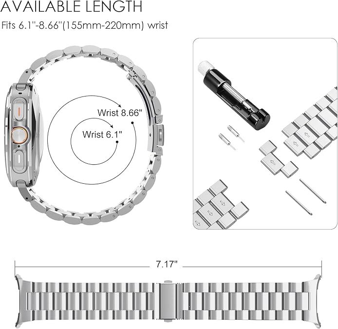 Stainless Steel Band for Samsung Galaxy Watch Ultra 47mm 2024 Bracelet Strap