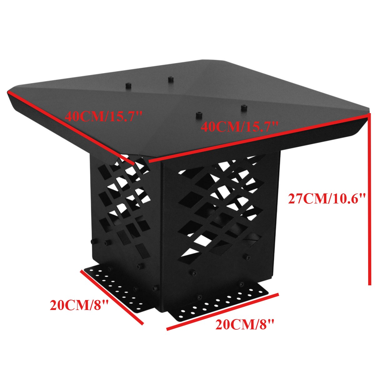 Chimney Cap 8x8/9x9/12x12/13x9/17x17/21x13/24x13in Steel Fireplace Flue Caps