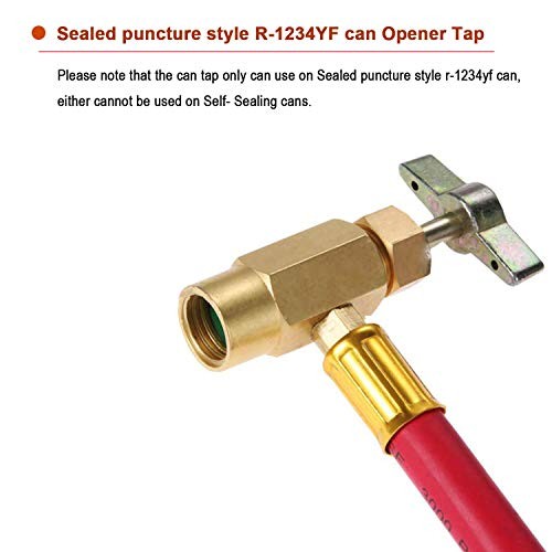 R1234YF U-Charge Hose with Gauge Set, 1234yf Recharge Kit with 1/2 LH Can