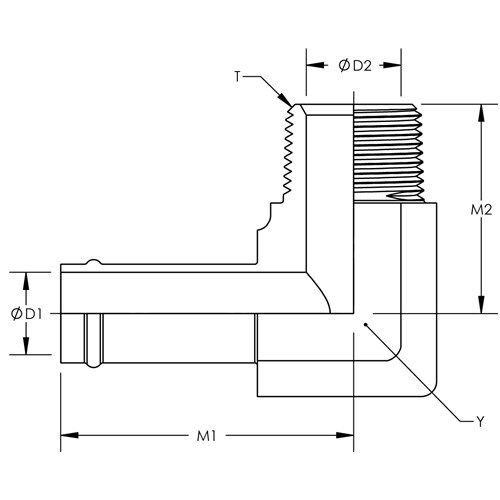 New Male Hose Barb x Male NPT 90 DEG Steel Fitting Multiple Sizes Available 4501