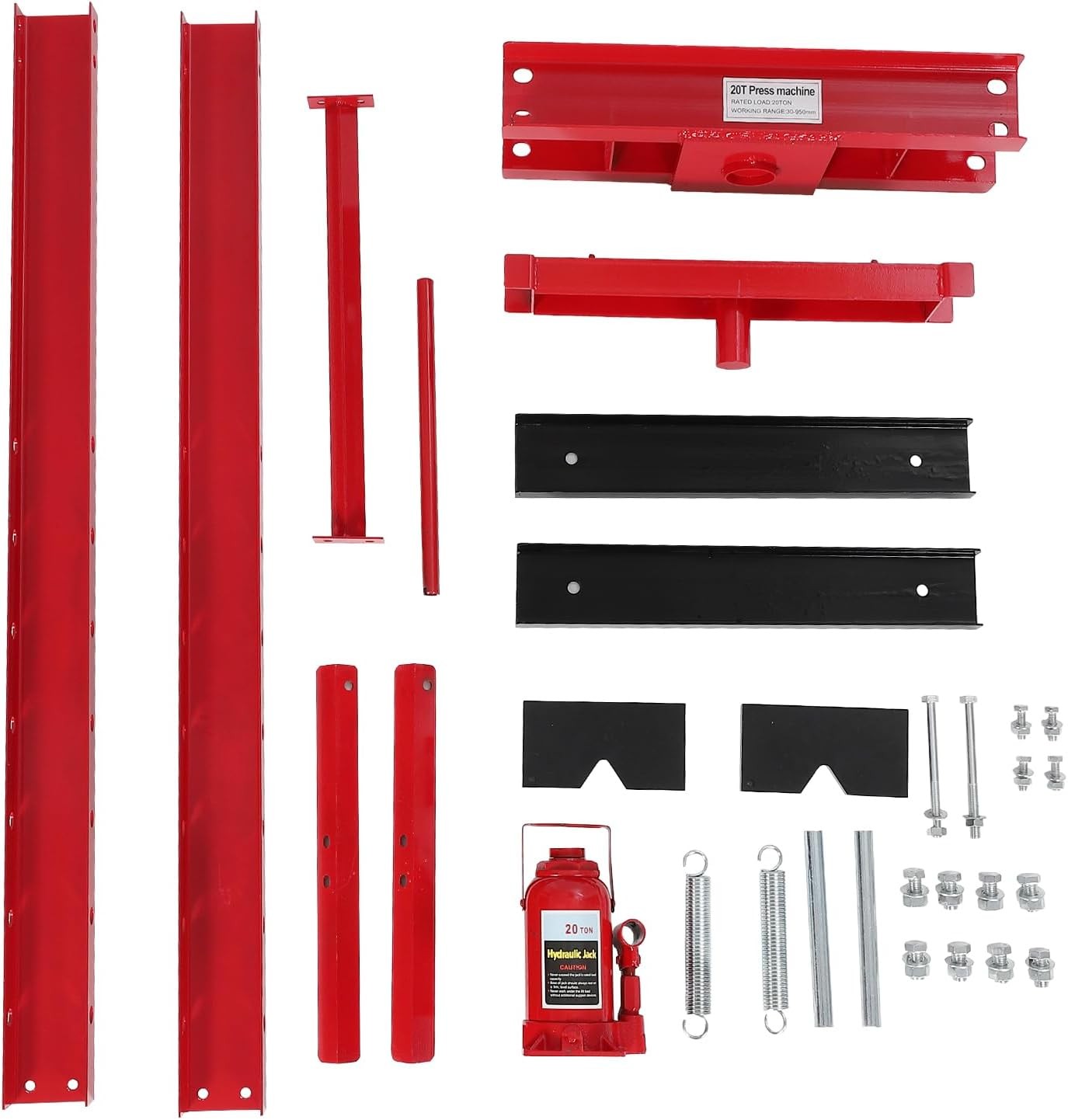 20 Ton Hydraulic Shop Press H-Frame Adjustable Height Movable Plates for Garage