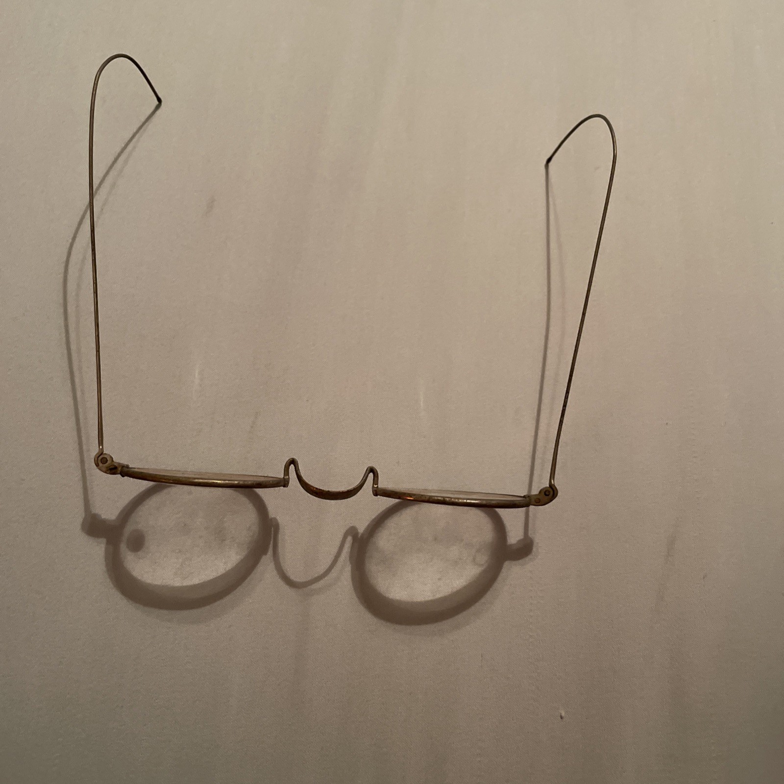 Antique 1900’s Silver Wire Rim Eye Glasses Readers Marked 4.50/9 Used